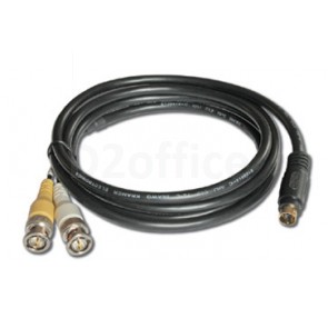 кабель-переходник для сигнала S-video с разъема mini Din 4 pin (вилка) на два разъема BNC (вилки