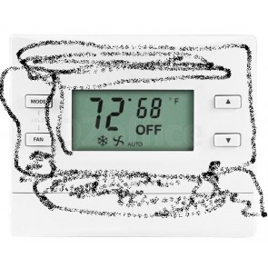 Crestron Heating/Cooling and Humidity Thermostat, Black.