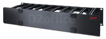 APC Horizontal Cable Manager, 2U x 6" Deep, Single-Sided with Cover