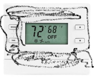 Crestron Heating and Cooling Thermostat, Black
